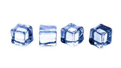 Ice cubes on a white background