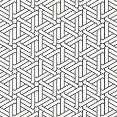 Vector pattern with interweaving of thin lines on hexagon shape. pattern is on swatches panel