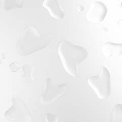 Water droplets on frosted glass, close-up, realistic 3D rendering