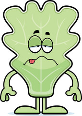 Sick Cartoon Lettuce Leaf