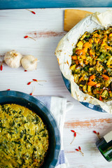 Frittata of zucchini and onions