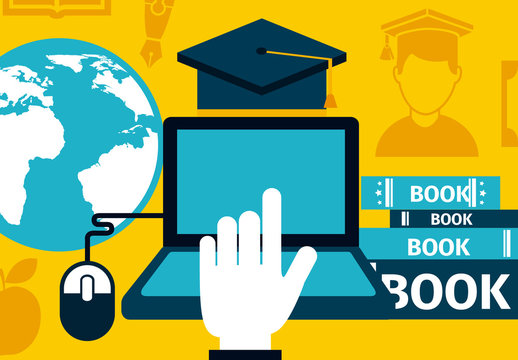 Yellow Blue Modern Global Education E-learning Template