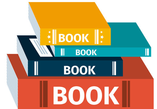 Orange Yellow And Blue Online Education Books Keyboard Illustration