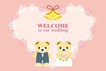 ウェディング　くまのグリーティングカード