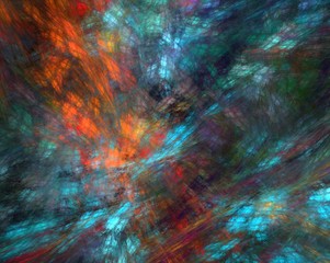 Fototapeta na wymiar Blue and orange fractal modern background. Futuristic colorful abstract textured background.