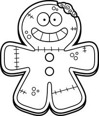 Smiling Cartoon Gingerbread Zombie