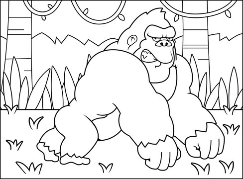Cartoon Gorilla Jungle