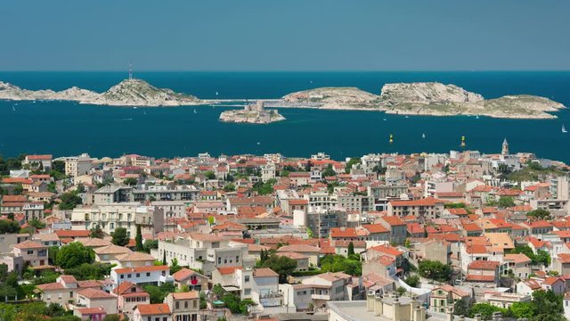 Timelapse of Marseille in a sunny spring day