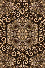 Zentangle styled geometric ornament pattern element. Orient traditional ornament. Boho styled. Abstract geometric seamless pattern elegant element for cards and invitations.