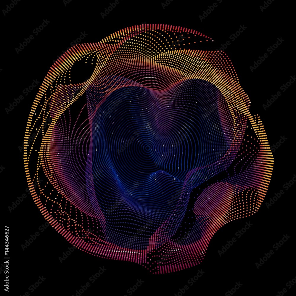 Poster abstract vector colorful mesh on dark background. futuristic style card. elegant background for busi