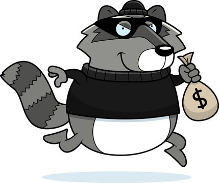 recommend clip art: Cartoon Raccoon Burglar