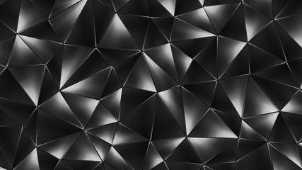 Abstract geometric background. 3D illustration..Polygonal glossy surface