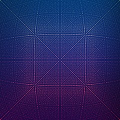 Vector infinite rhombic or square tunnel of shining flares on background. Glowing points form tunnel sectors. Abstract cyber colorful background for your designs. Elegant geometric wallpaper.