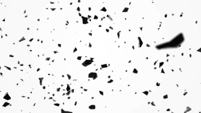 Broken pieces of stones flying in air