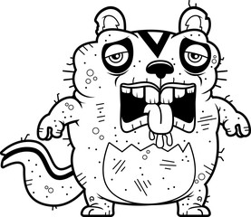 Cartoon Tired Ugly Chipmunk