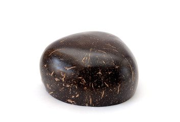 Coconut shell on white background