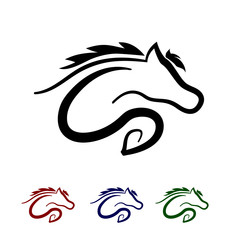 line art running horse