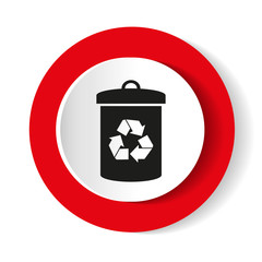 Litter sign illustration. White icon in the red square.