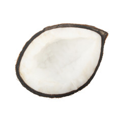 slices of coconut isolated on white background