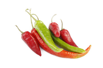 colored peppers isolated