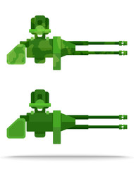 set dual external flat airship big powerful heavy weapon