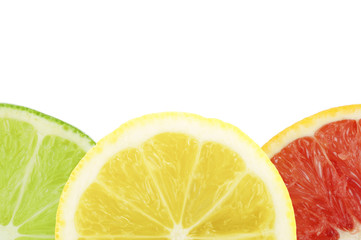 set of citrus isolated on white background