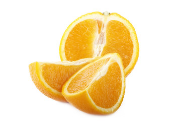 orange segments isolated on white