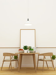 kitchen set in pantry area and dining area - 3d rendering