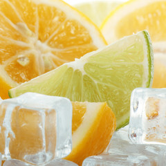 lime and orange with ice