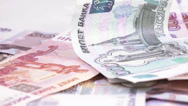 Variety of bills Russian rubles