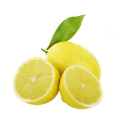 lemon with leaf isolated