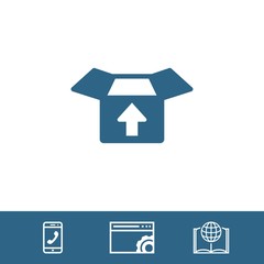 open box with arrow icon stock vector illustration flat design