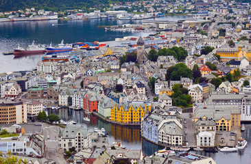 Cityscape of Alesund Norway