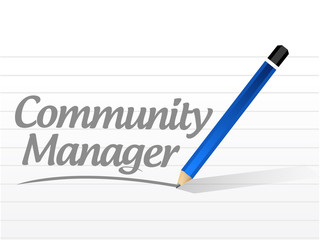 Community Manager message sign concept
