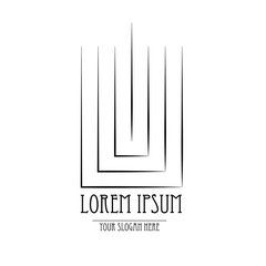Lorem ipsum logo. Simple lines with text on the white background