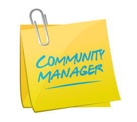 Community Manager memo post sign concept