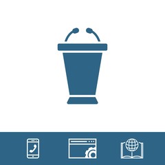 lectern with microphone icon stock vector illustration flat design