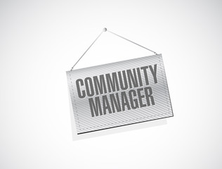 Community Manager banner sign concept