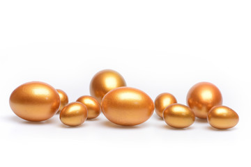 traditional eggs painted in golden color