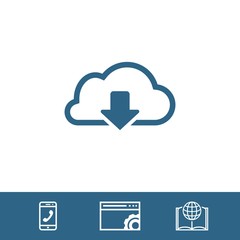 cloud download icon stock vector illustration flat design