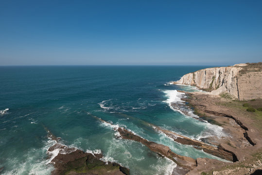 Azkorri cliffs and coastline in Getxo, Bilbao, Basque country, Spain.