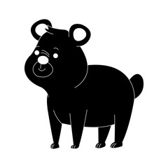 bear cute animal cartoon icon image vector illustration design  black and white