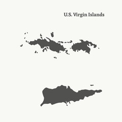 Outline map of Virgin Island. vector illustration. - 144356613