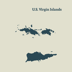 Outline map of Virgin Island. vector illustration.