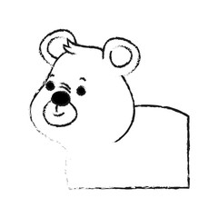 bear cute animal cartoon icon image vector illustration design  black sketch line