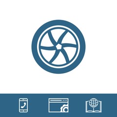 Obraz premium wheel icon stock vector illustration flat design
