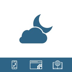 moon and cloud icon stock vector illustration flat design