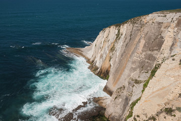 Azkorri cliffs and coastline in Getxo, Bilbao, Basque country, Spain.