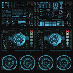 Futuristic blue virtual graphic touch user interface