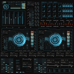 Futuristic blue virtual graphic touch user interface